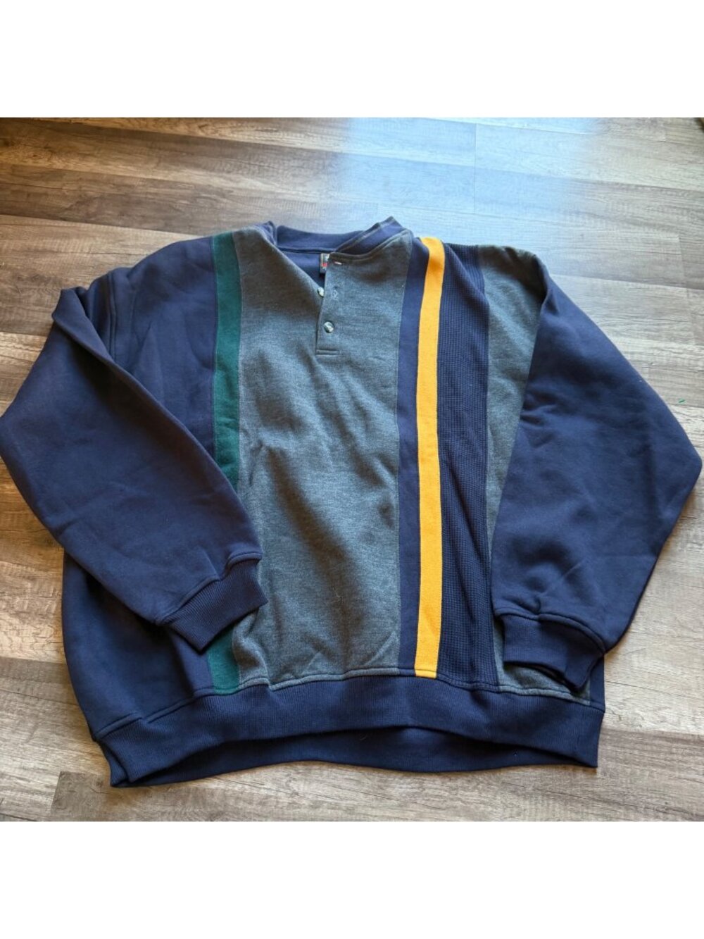 USA Olympics  1996 XL Colorblock Sweatshirt Navy/Gray/Gold Cotton Blend Casual P